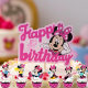 Pink Minnie Birthday Cake Flag Party Decoration Minnie Mickey Mouse Cake Flag Decoration Props