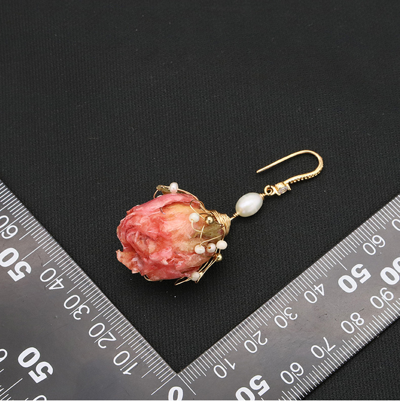 Retro Flower Bow Knot Pearl Drop Earrings 1 Pair