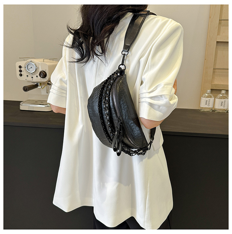 Super Hot Chest 2024 Nuova Moda Coreana Stile Occidentale Catena Donna Vita Larga Cinghia Monospalla Tracolla_voghion.com