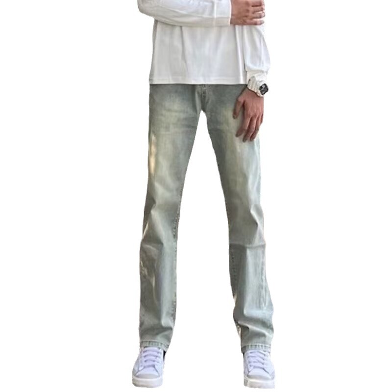 Estilo de Hong Kong hombres de moda verano nuevo estilo 2024 personalidad alfabeto jeans hip-hop ins marea calle alta tendencia pantalones guapos