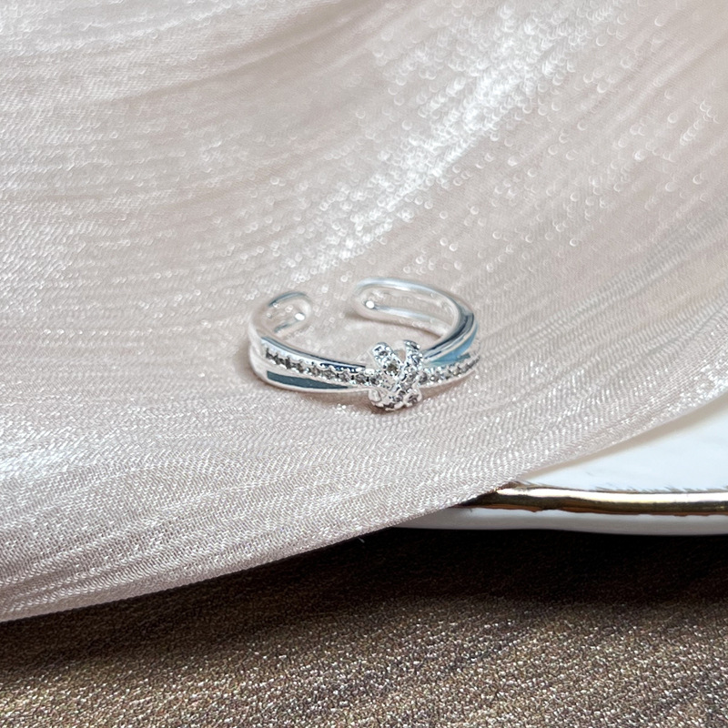 7g Weight Open Rings Classification One Size Ring Size 1 Piece Quantity Date, Tea Party Occasion Copper Material Flower, Butterfly Pattern All Seasons Season Women's Gender Enamel Design Princess, Sweet Style Wholesale Jewelry Princess Sweet Flower Butterfly Copper Enamel Open Rings 19