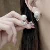 Elegant retro advanced earrings from pearl with tassels, french style, light luxury style, high-quality style, bright catchy style, internet celebrity, wholesale