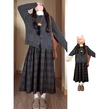 针织毛衣套装2025年早秋新款女生韩系学院风连衣裙长裙时尚显气质