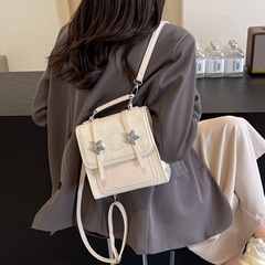 洋氣小眾銀色包包女雙肩包新款百搭學生小書包出遊旅行時尚後背包