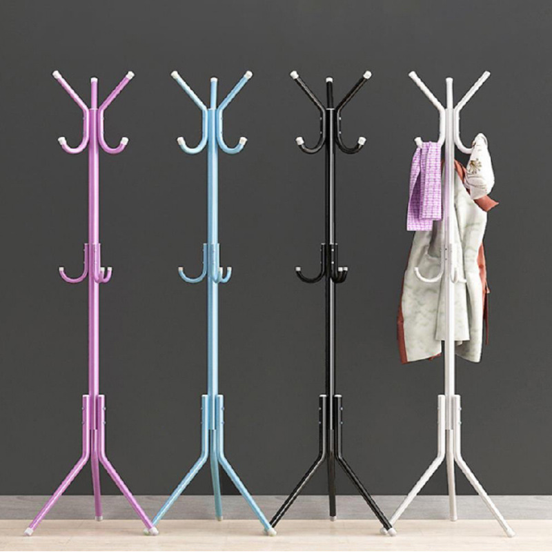 Simple Wardrobe Rack, Iron Art Hanger, Minimalist Home Use Bedroom Upright Clothes Rack, Entrance Bag Hook