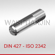 DIN427 ISO2342 開槽平端緊定螺釘-半扣 一字槽無頭螺釘 M2-M16
