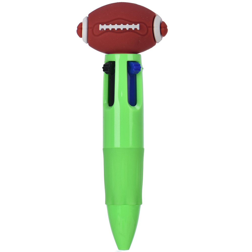 Transfronterizos para bonitos bolígrafos de fútbol, baloncesto, rugby, bolígrafos multicolores de dibujos animados de cuatro colores