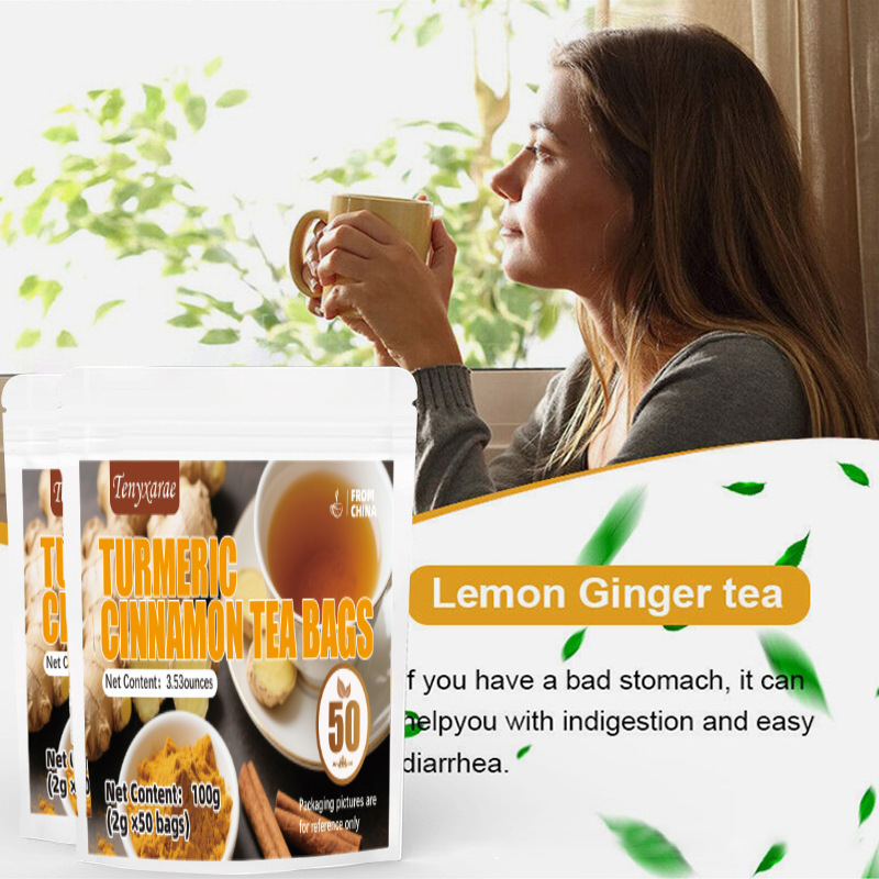 Lemon Ginger Tea Solid Drink 2g x 50 Sachets Instant Herbal Tea for Daily Home Brewing overview