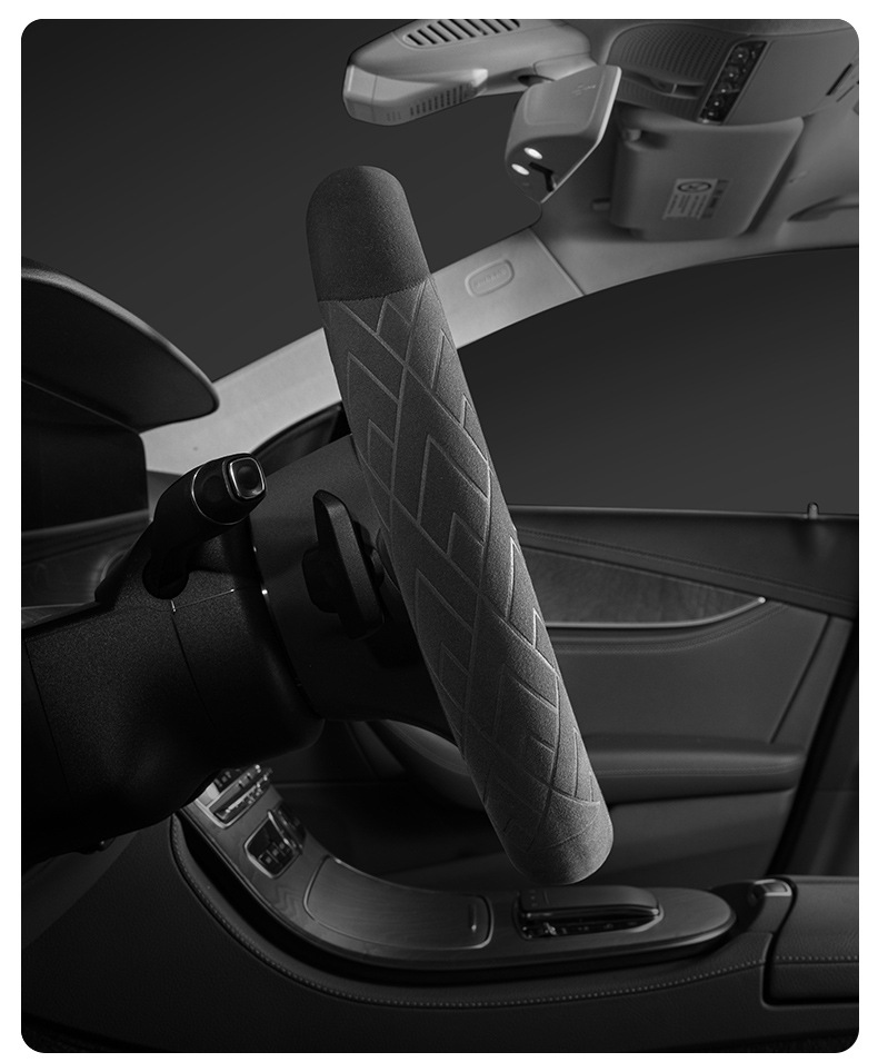 Car Steering Wheel Cover Plush Italian Suede Summer and Winter Leather Ultra-Thin Four-Season Anti-Slip Sweat-Absorbent Handlebar Cover
