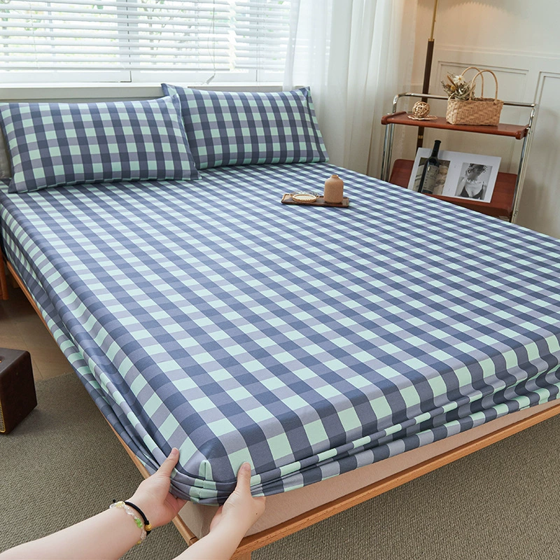 Thickened old coarse cloth sheets, simple striped home double machine washable student dormitory sheets, can be equipped with a three-piece set
