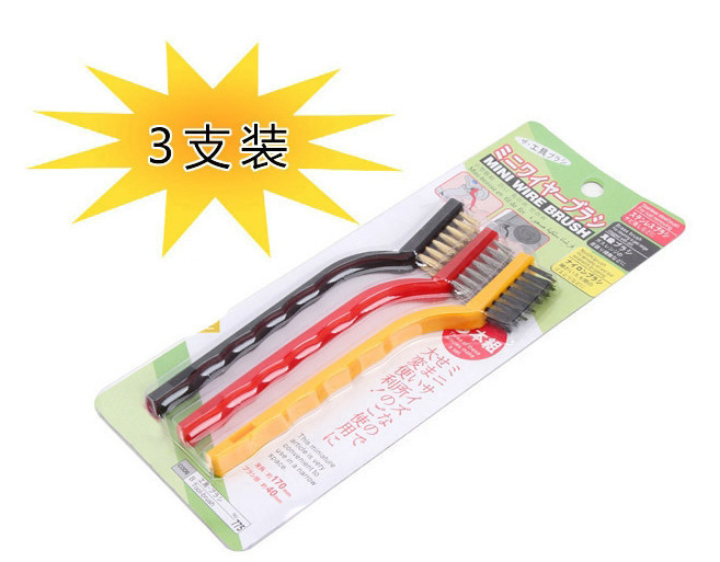 煤气灶清洁刷铜丝强力去污3只装灶台刷厨房清洗工具除锈钢丝刷子
