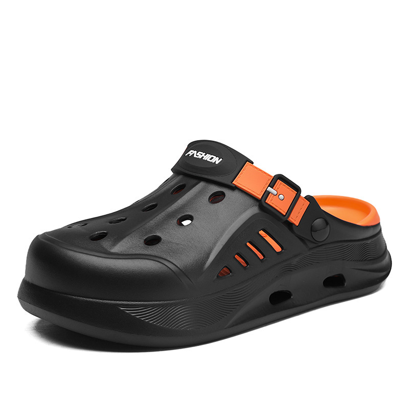 Zapatos de verano nuevos zapatos de agujero transpirables de doble capa, zapatillas frescas huecas en la playa, zapatos de hombre con suela gruesa