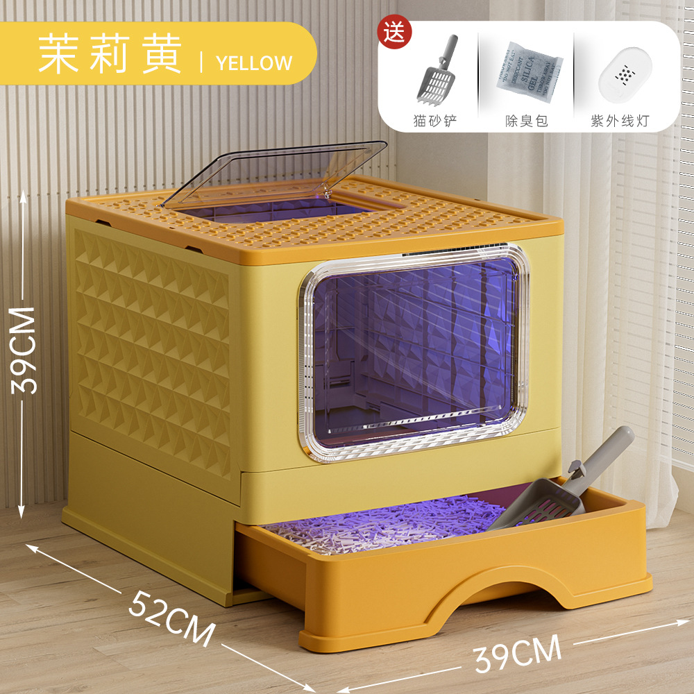 Caja de Arena para Gatos, Extra Grande, Tipo Cajón, Antisalpicaduras, Totalmente Cerrada, Suministros para Mascotas, Fabricante Original, Distribución al por Mayor