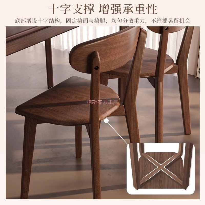 实木餐椅北欧靠背椅家用现代餐桌椅简约餐厅凳子吃饭路易斯椅子|undefined