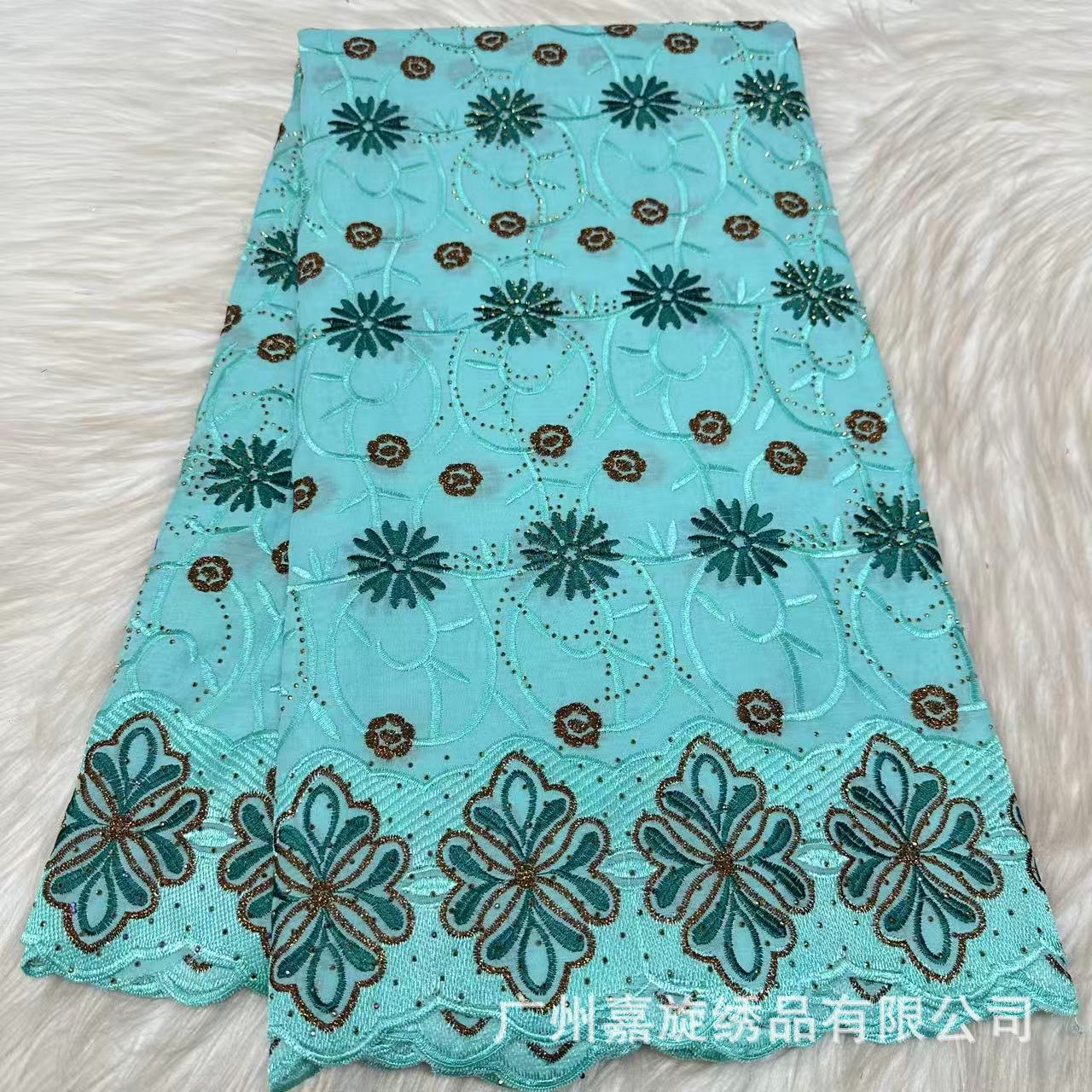 Tejido nigeriano soluble en agua flor floral suizo vestido de tela de encaje nigeriano tela de encaje image 12