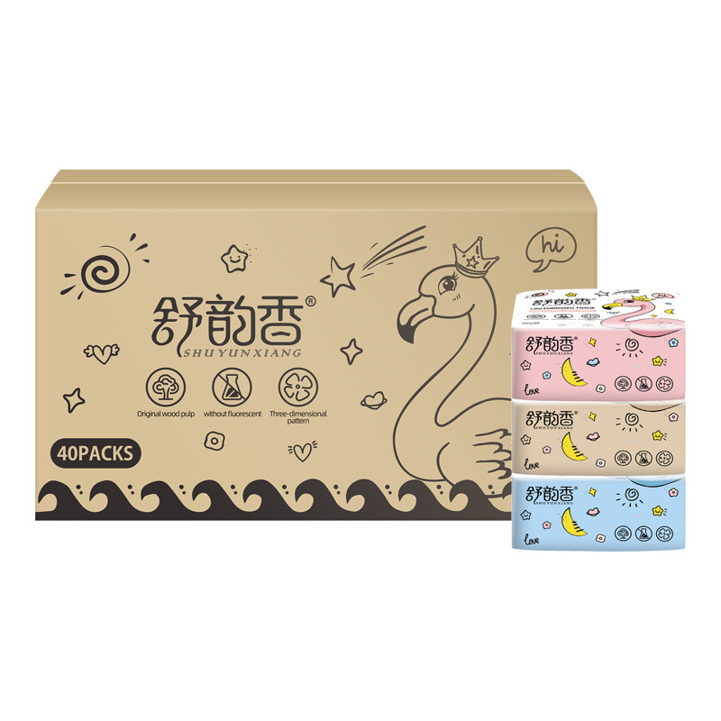 [Paper Napkins] Thai Version Flamingo 210 Sheets Napkins Special Price Tissue Paper 40 Packs Exported to Thailand Paper Napkins