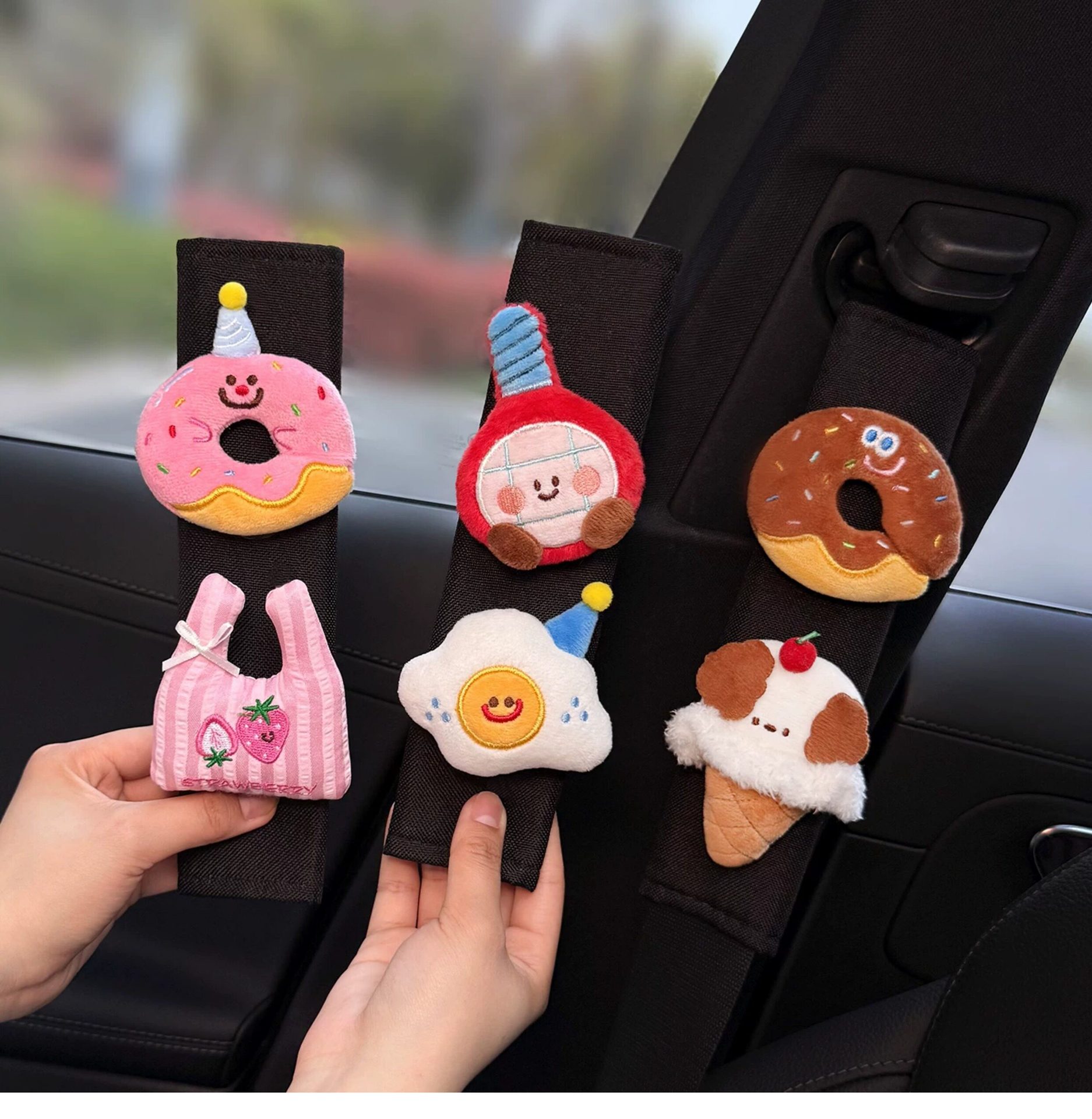 2026 New Car Seatbelt Shoulder Pads, Car Interior Seatbelt Decoration, Anti-Wear Clothing, Cute Couple Set