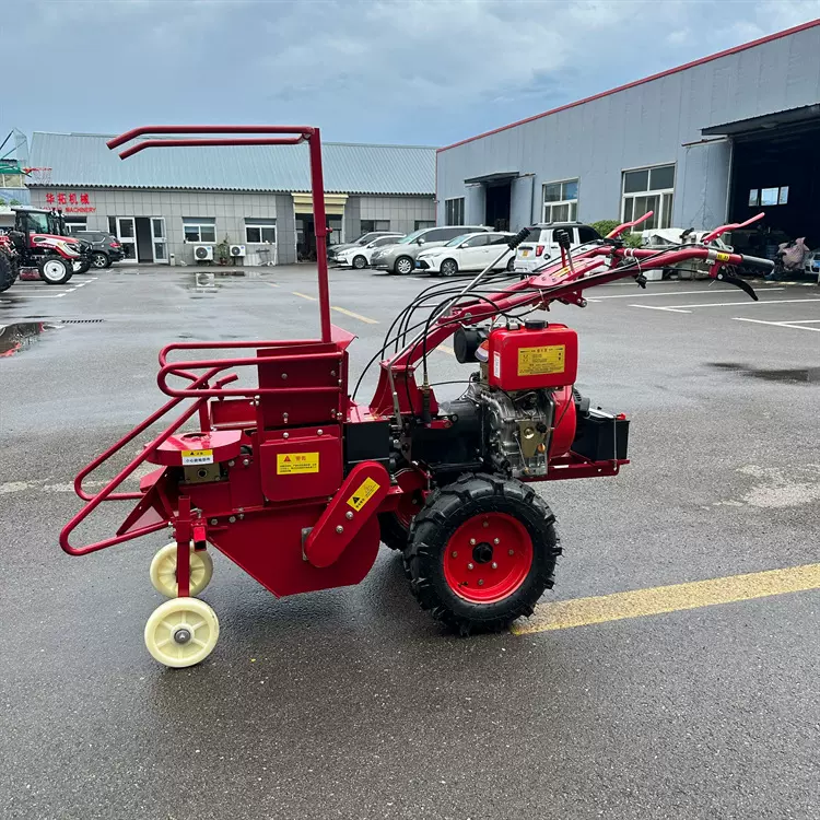 柴油195型玉米单行收获扒皮收割机 15马力手推自走式收割脱皮机