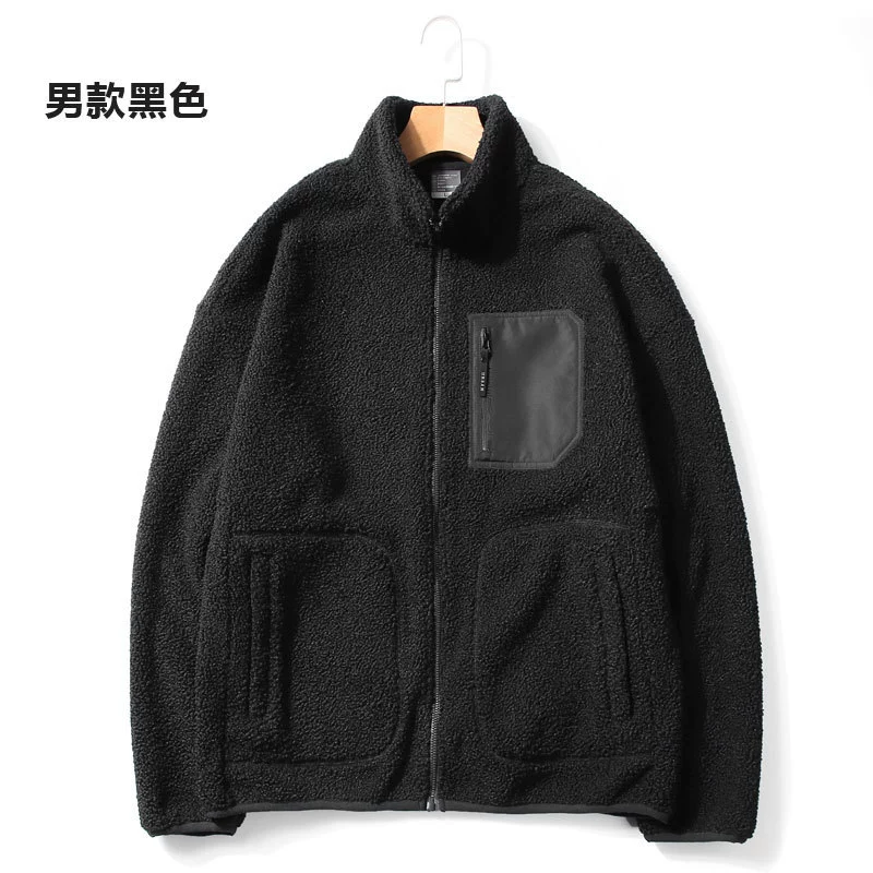 Куртка из флиса ягненка для мужчин и женщин Осенне-зимняя утолщенная двухсторонняя флисовая куртка Rush Liner Кардиган Куртка из флиса плюс размер