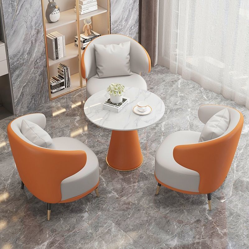 High-end negotiation table and chair set for sales offices, reception and meeting tables and chairs, leisure single-seater sofa and coffee table set for shopping malls