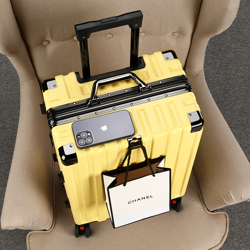 Maleta para mujer 2023 nueva rueda universal silenciosa, resistente y duradera, marco de aluminio de gran capacidad, maleta trolley con contraseña para hombre, maleta de cuero