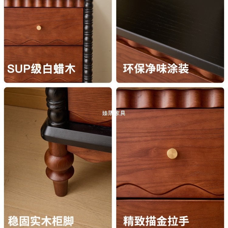 Francia medieval retro madera maciza cinco armarios armario de salón medieval armario de puerta de entrada pequeño dormitorio cabecera cama trasera armario