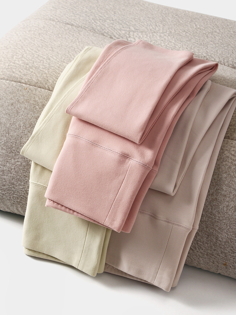 High-waisted, tummy-control thermal leggings, 290g, double-sided brushed, thickened, 7A cotton thermal underwear, Class A cotton thermal undershirt.