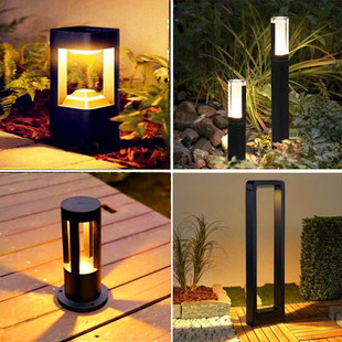Outdoor solar lawn lamp simple modern garden lamp waterproof lawn garden landscape lamp home Villa street lamp