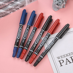 Small double-headed marker quick-drying water-based black color student painting stroke ultra-fine hook pen boxed marker pen