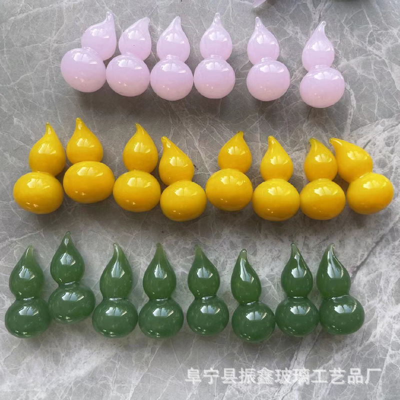 Jade gourd pendant car hanging bracelet chicken yellow amber gourd cabbage cherry glass crafts handmade jewelry