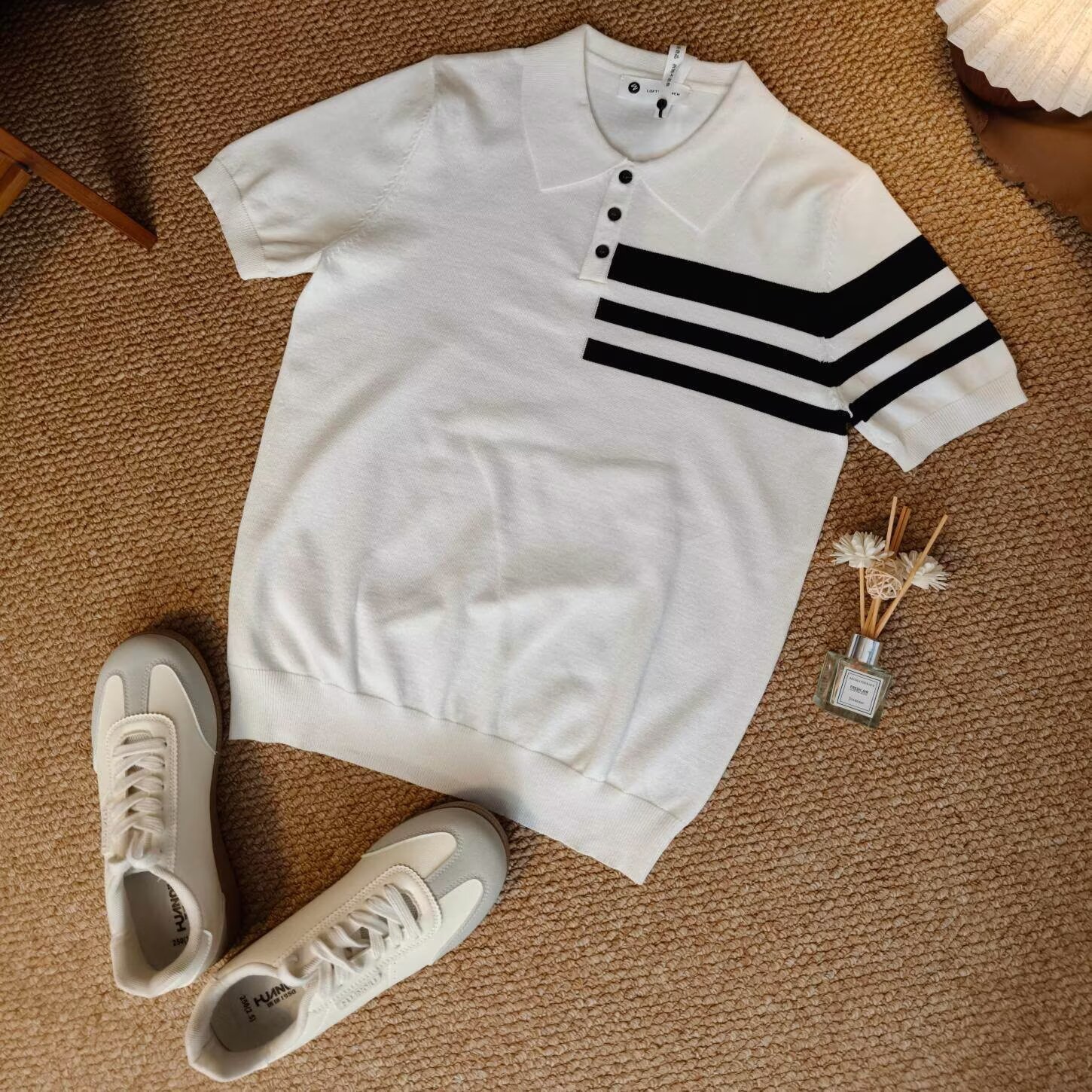 Camisas de polo de manga corta, camisetas de punto de tres barras de verano, fábrica de venta al por mayor.