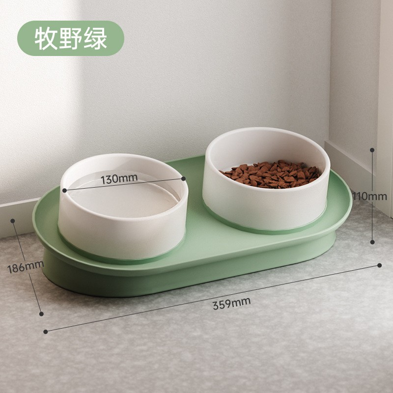 [누수방지 밥그릇걸이+세라믹 이중그릇] 마키노 그린