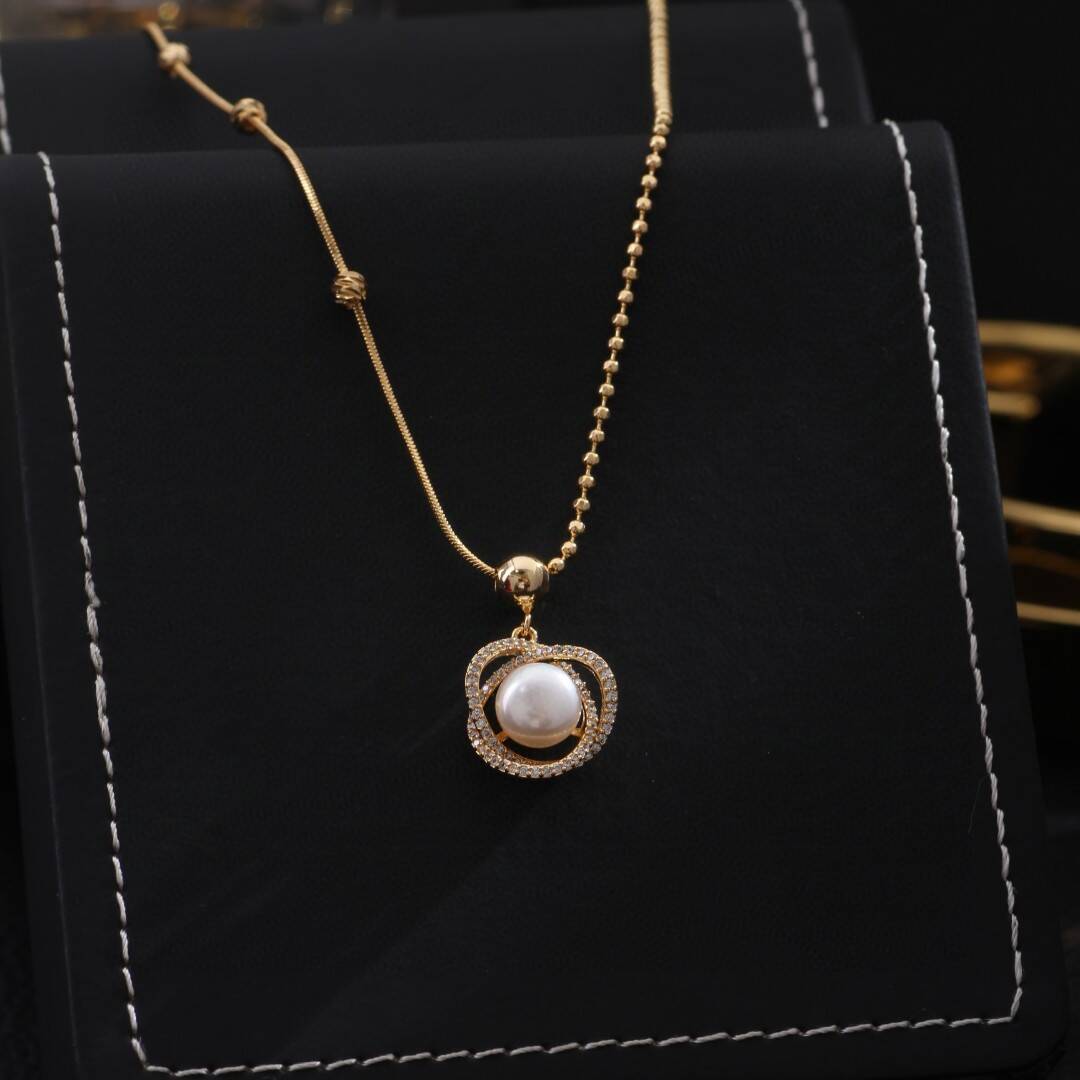 《高版本不掉色18k金厚度0.05+電泳+拋數++4》明星同款珍珠項鍊