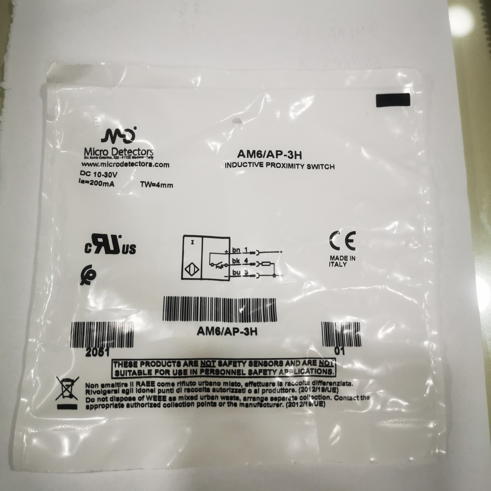 墨迪MICRO DETECTORS传感器AM6/AP-3H接近开关原装正品现货