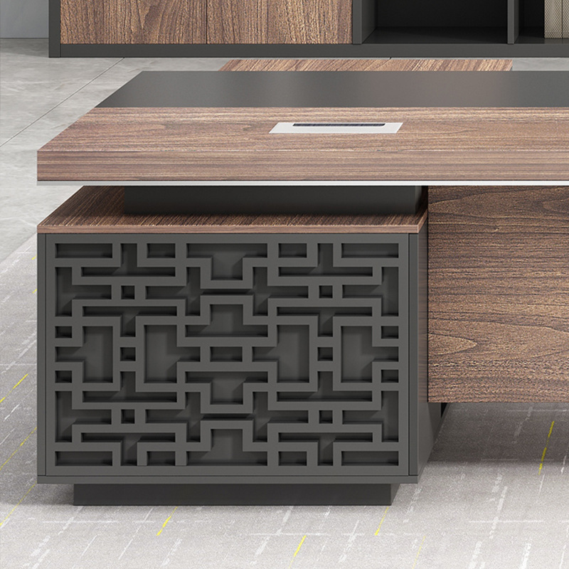 Escritorio de oficina simple y moderno con combinación de gabinete lateral Escritorio de oficina de gama alta