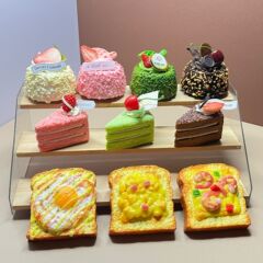 新しい模擬ケーキモデル冷蔵庫マグネットフォーム素材の装飾品ミニ写真小道具結婚式の食品おもちゃ