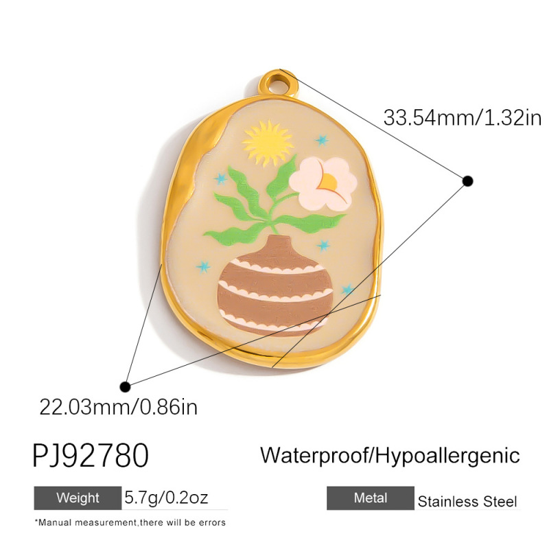 跨境不锈钢饰品配件复古手绘风花朵蜜蜂恶魔之眼海星diy项链挂件|undefined