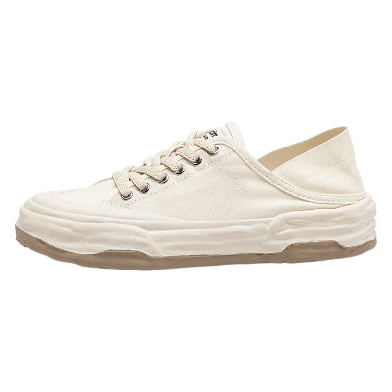 Zapatillas de Lona Augu Shiden para Mujer, Primavera 2026, Estilo Universitario Retro, Blancas, Casuales, de Doble Uso, a la Moda