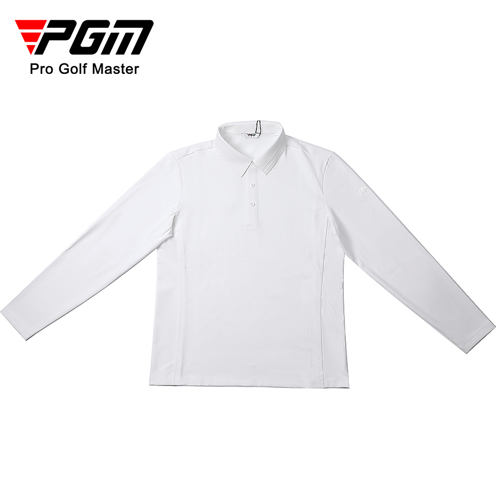 Áo polo nam dài tay PGM cổ bẻ liền mạch, áo thun thể thao mùa thu — YF762-Đen, YF762-Màu xanh nhạt, YF762-Trắng, YF762-Màu xám