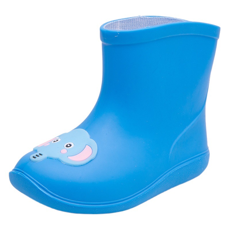 Children's Belted Waterproof Rain Boots Boys and Girls Cute Cartoon PVC Non-Slip Comfortable Mid-Tube Water Shoes Fleece Rain Boots