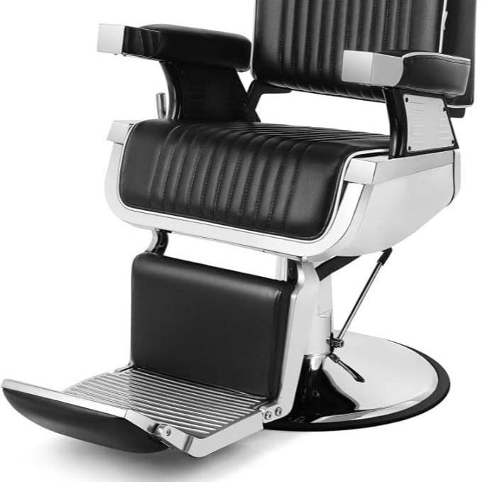 Silla de peluquería con ribete negro, silla de peluquería de elevación, silla de peluquería, silla de corte, muebles de salón al por mayor en el hogar y en el extranjero