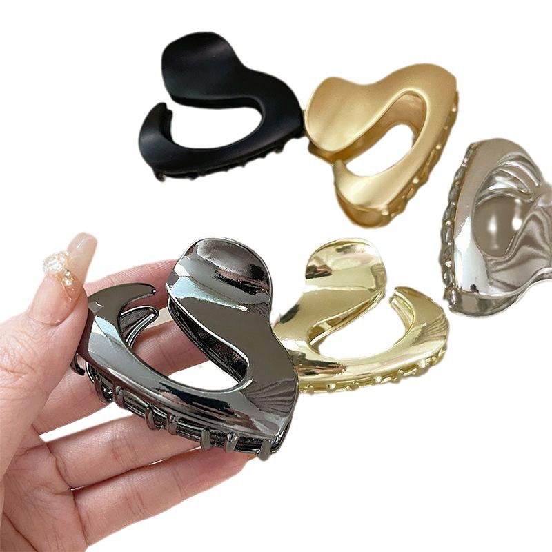 Silver hårklämma för kvinnor elegant shark håraccessoar_voghion.com