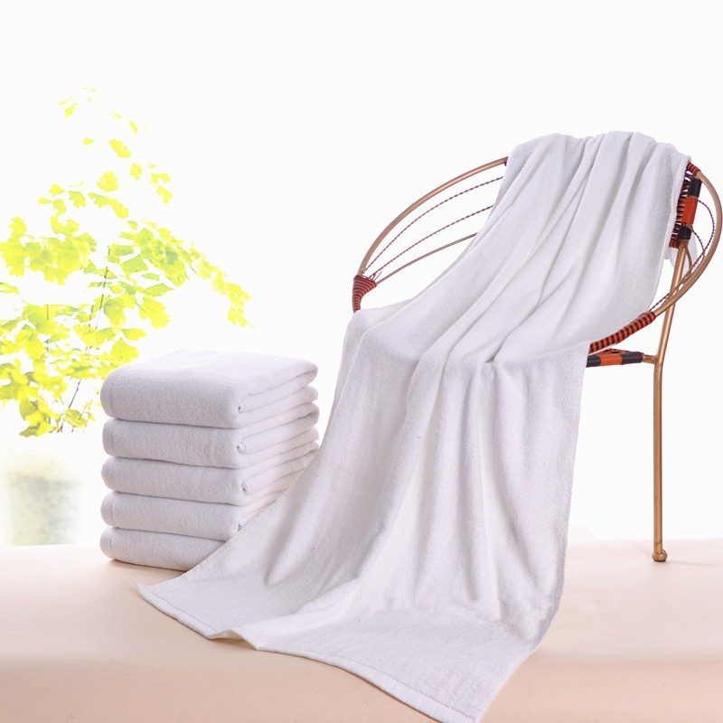 酒店全棉浴巾加厚加大柔软吸水棉浴巾宾馆酒店美容院白浴巾批发