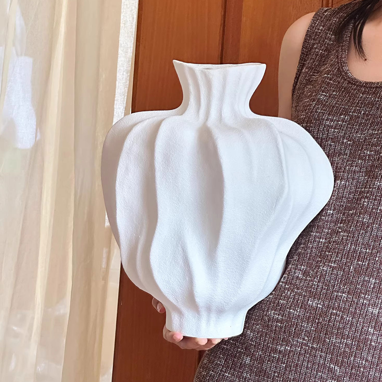 Wabi-Sabi Style French Ceramic Vase Flower Arrangement Ornaments High-End Niche Ornaments Home Decoration Vase Ceramic Ornaments