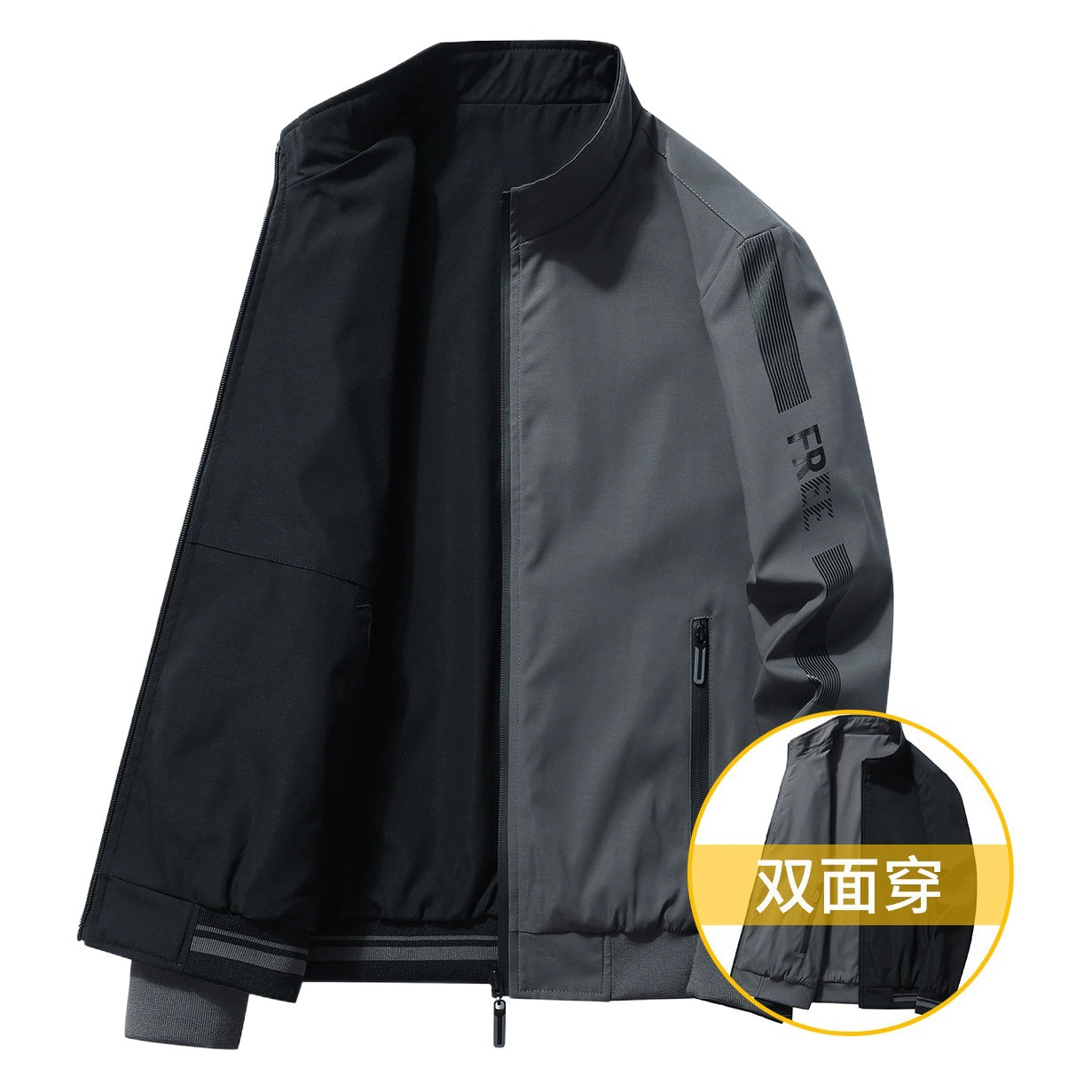 Мужская двусторонняя куртка для осени и зимы, для молодежи и среднего возраста, повседневная хлопковая куртка, бейсбольная куртка, мужское высококачественное свободное пальто