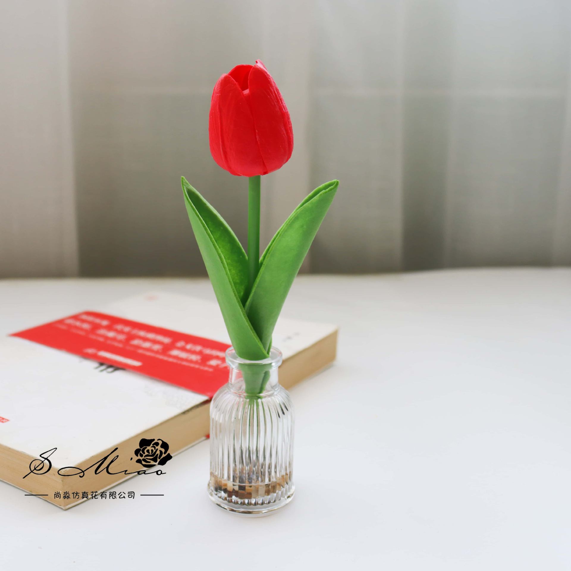 Flores falsas de vidrio de agua falsas tulipanas bonsai flor de moda decoración creativa plantación verde artificial simulación maceta image 10