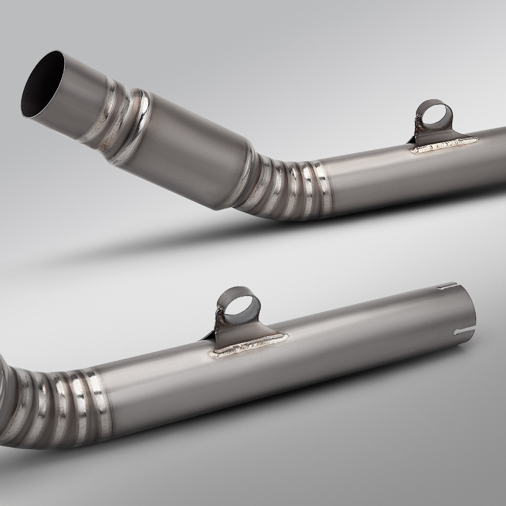 Suitable for Motorcycle Kove 450Rally Modification, with Drum Back-Pressure Package and Front Exhaust Pipe, Connects to the Original Rear Section
