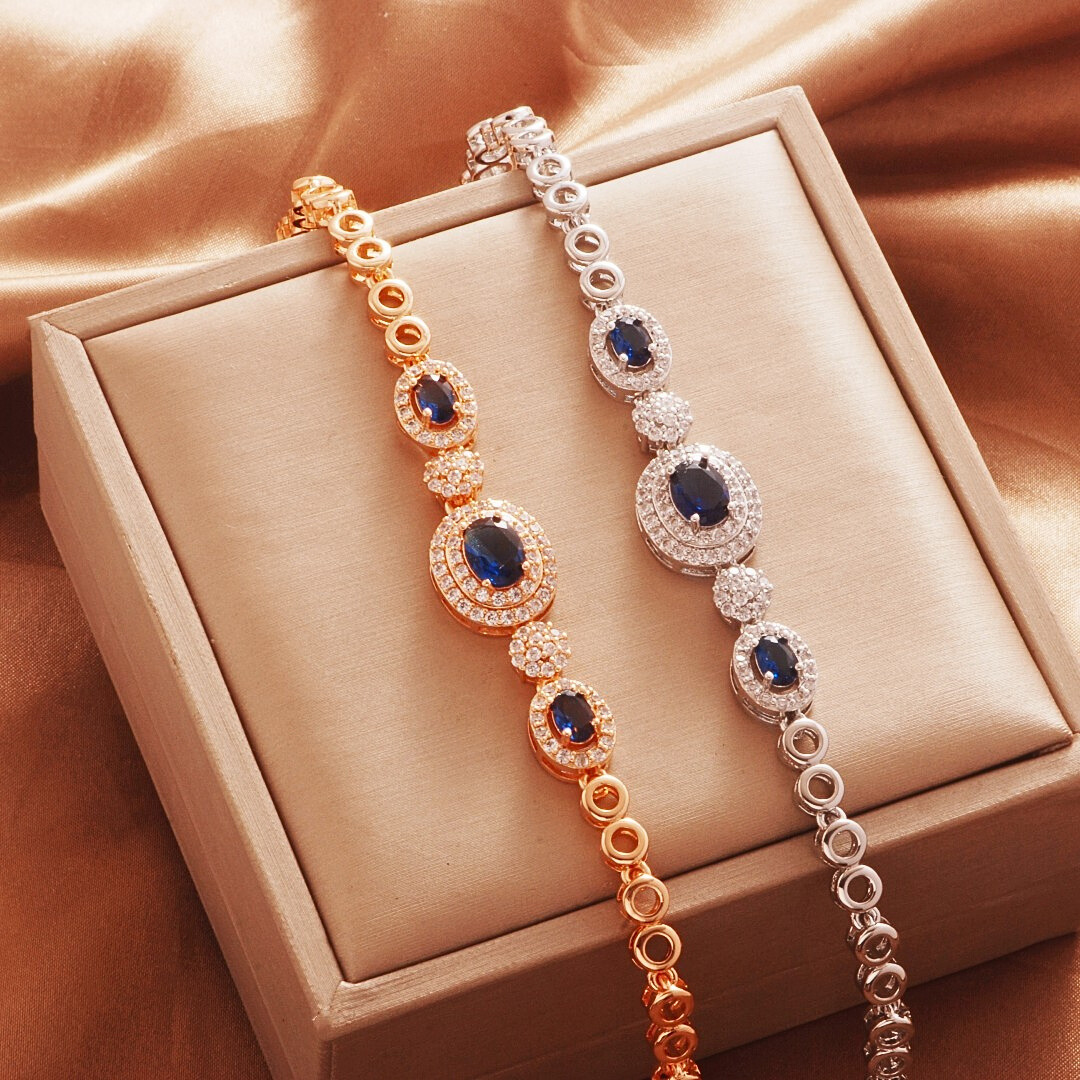copper crystal bracelet with zircon
