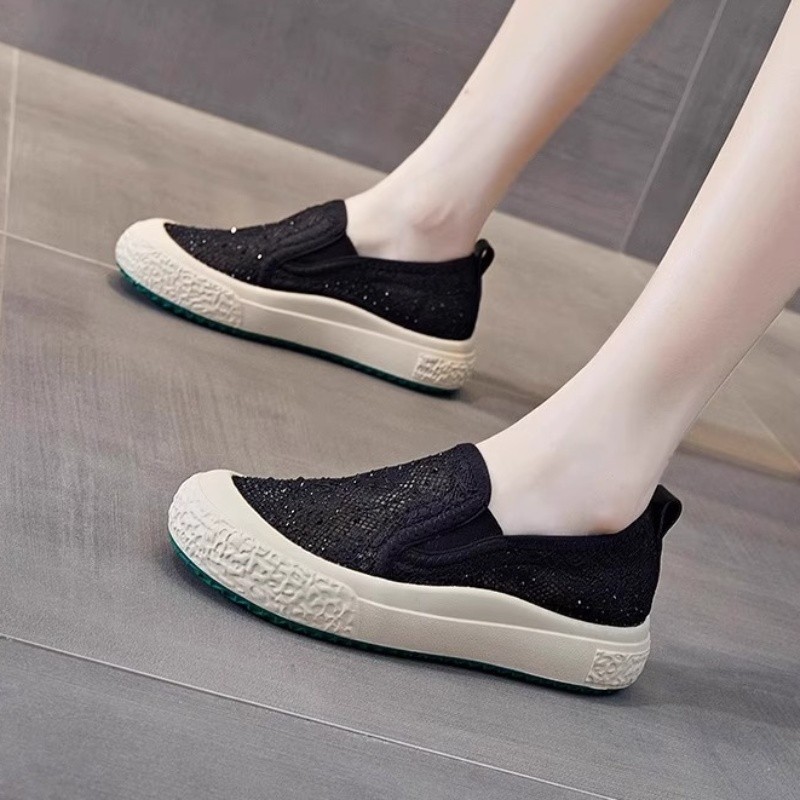 Damiu Zapatos de pescador de encaje de malla para mujeres 2025 zapatos de galletas transpirables zapatos de moda casuales