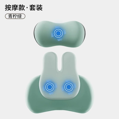 Pillow, Car Lumbar Support Pillow: Waist support - lime-green-high-edition-massage-style-headrest-lumbar-support-set